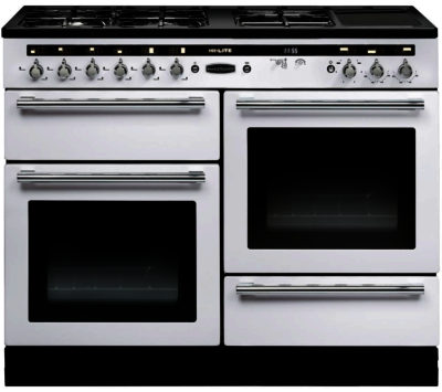 RANGEMASTER  Hi-LITE 110 Dual Fuel Range Cooker - White & Chrome